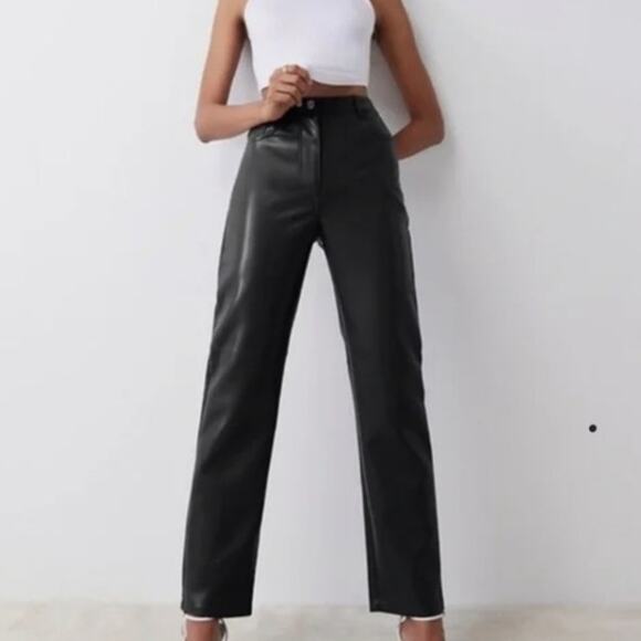 Aritzia Wilfred The Melina Vegan Leather Pant in Black Womens Size 0 - Picture 2 of 11